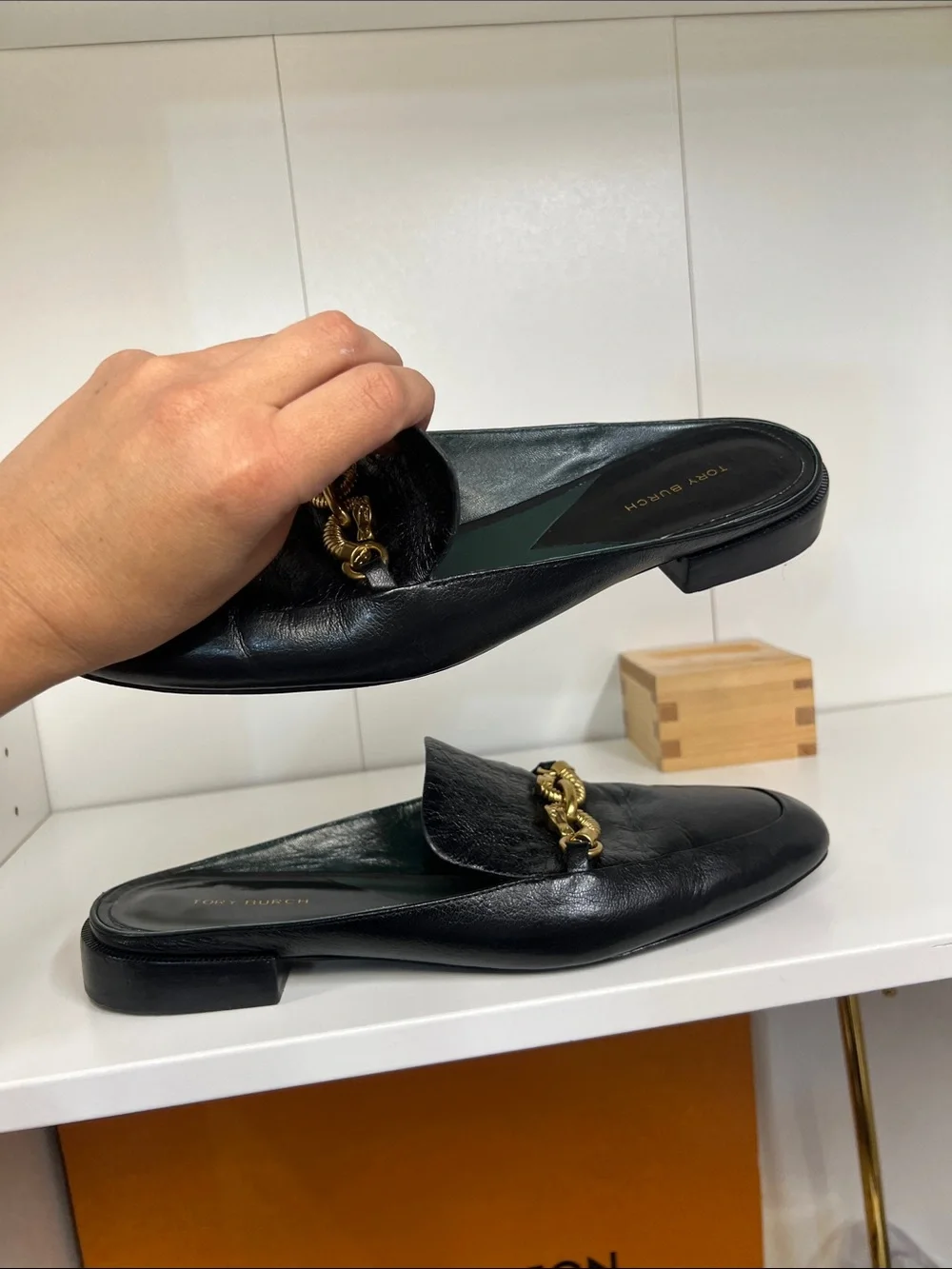 🔥 Tory Burch Leather Jessa Loafer Mules women size 9 EUC